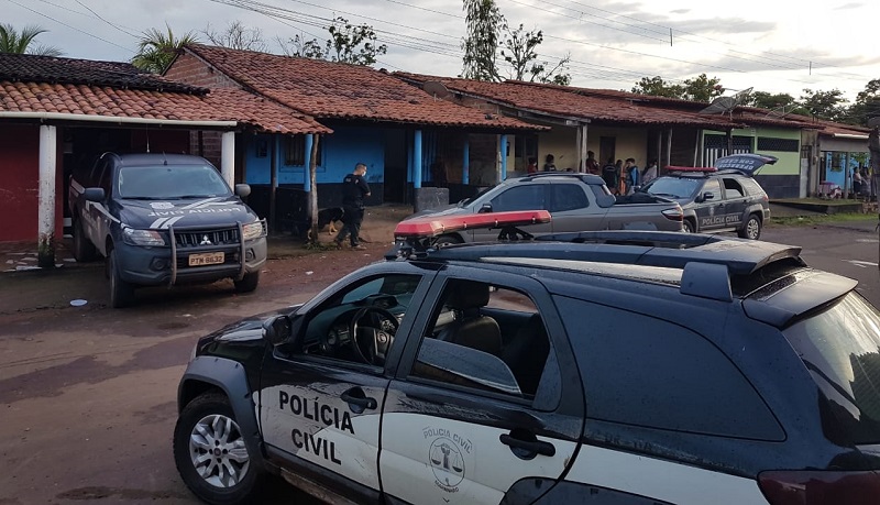 Policiais em batidas da Operação Tarô, Miranda do Norte. Foto: Divulgação