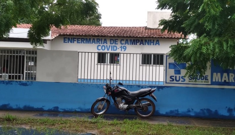 Enfermaria de campanha montada na UBS do bairro Trizidela em Itapecuru. Foto: Telmar Félix