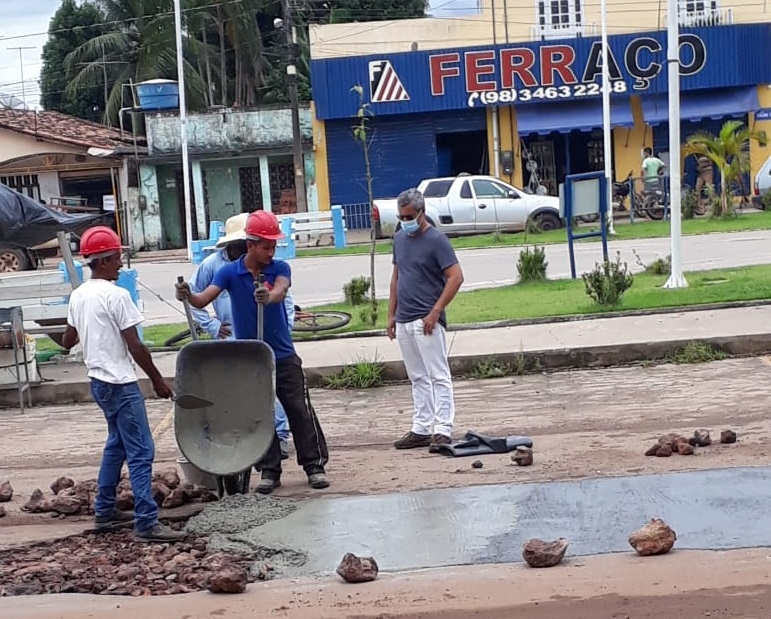 Recuperação de via pública no Caminho Grande. Foto: Reprodução