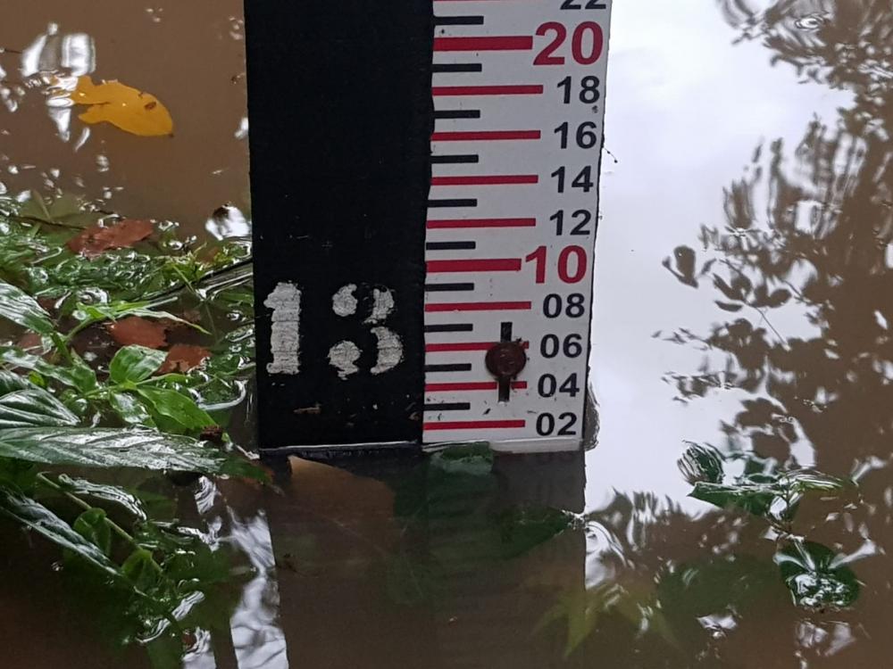 Escalas pluviométricas instaladas às margens do rio na cidade de Itapecuru Mirim. Foto: 11º Batalhão de Bombeiros Militares do MA