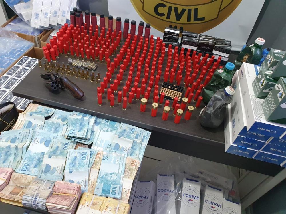 Polícia apreende contrabando de cigarros e munição em Miranda do Norte