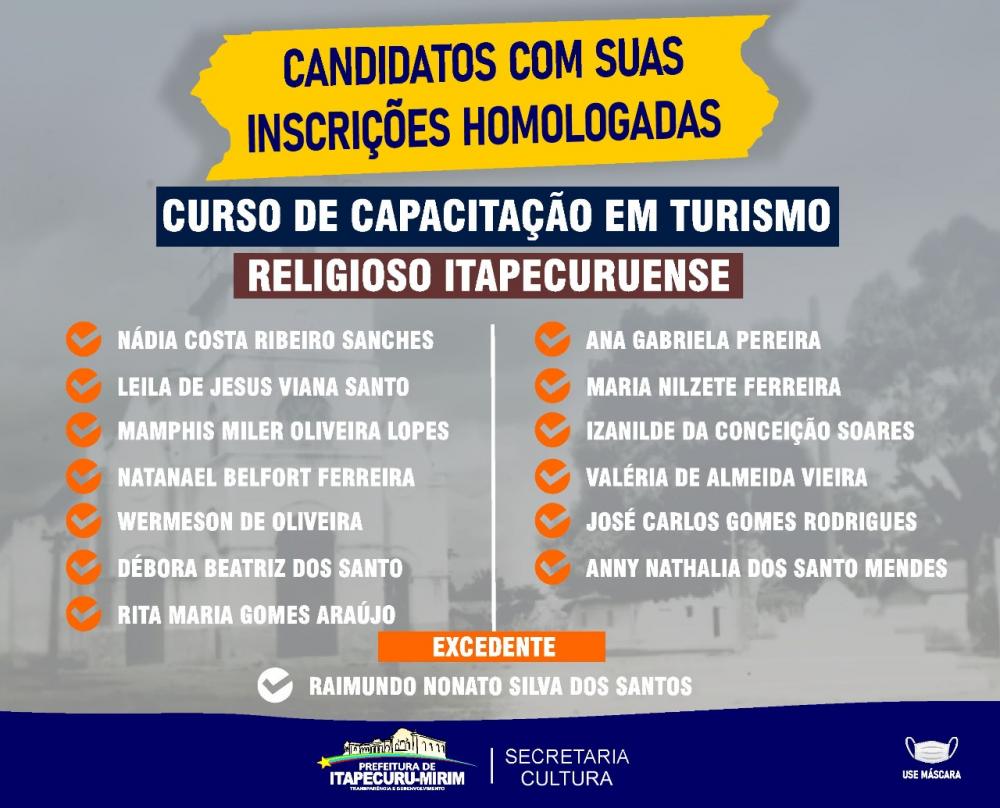 Prefeitura de Itapecuru divulga lista de aprovados para curso de Turismo Religioso