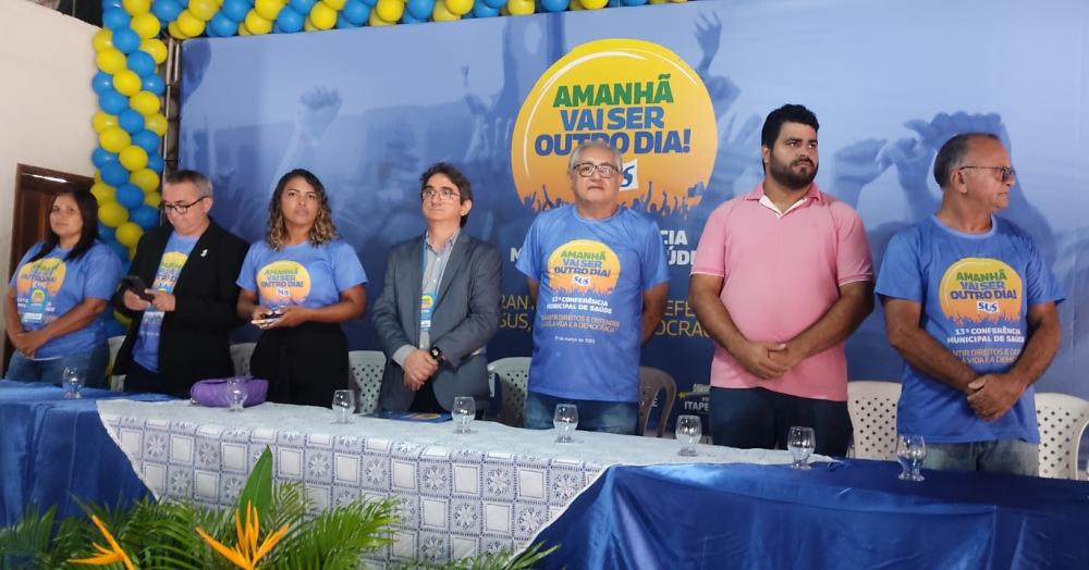 Prefeito Benedito Coroba e autoridades na abertura da Conferência Muncipal de Saúde. Foto: Da Redação 