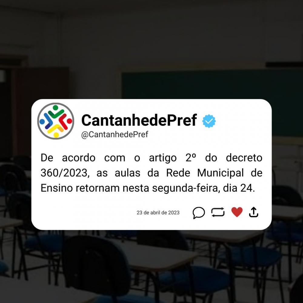 Cantanhede: Aulas da rede municipal de ensino reiniciam nesta segunda (24)