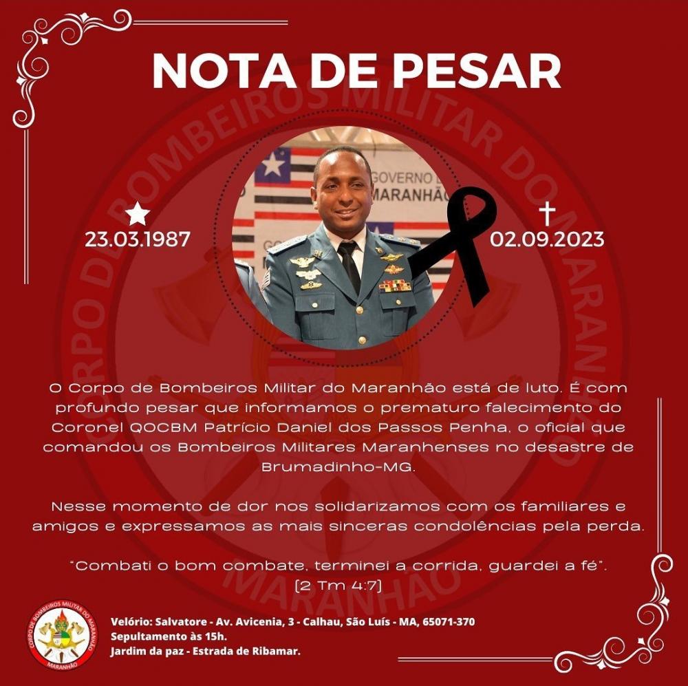 Vídeo: Em luto Bombeiros comunicam falecimento do comandante da equipe maranhense na tragédia de Brumadinho - MG
