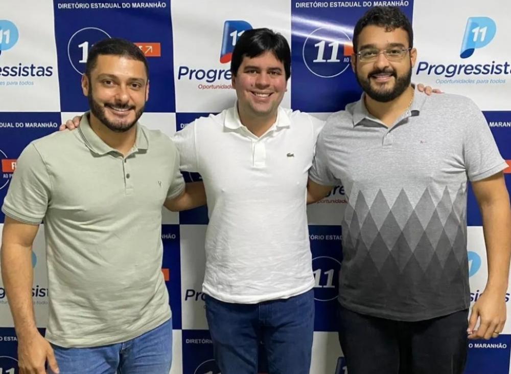 Wendell Lages, Ministro André Fufuca e Dr Ricardo Lages em ato de filiação