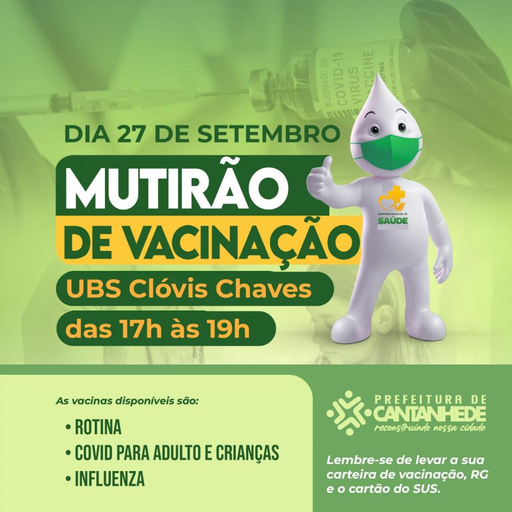 Prefeitura de Cantanhede realiza Mutirão da Vacinação nesta quarta (27)