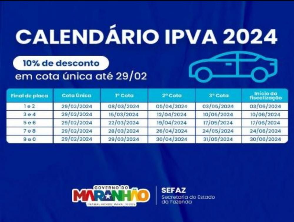 IPVA 2024: desconto de 10% para pagamento em cota única até 29/02