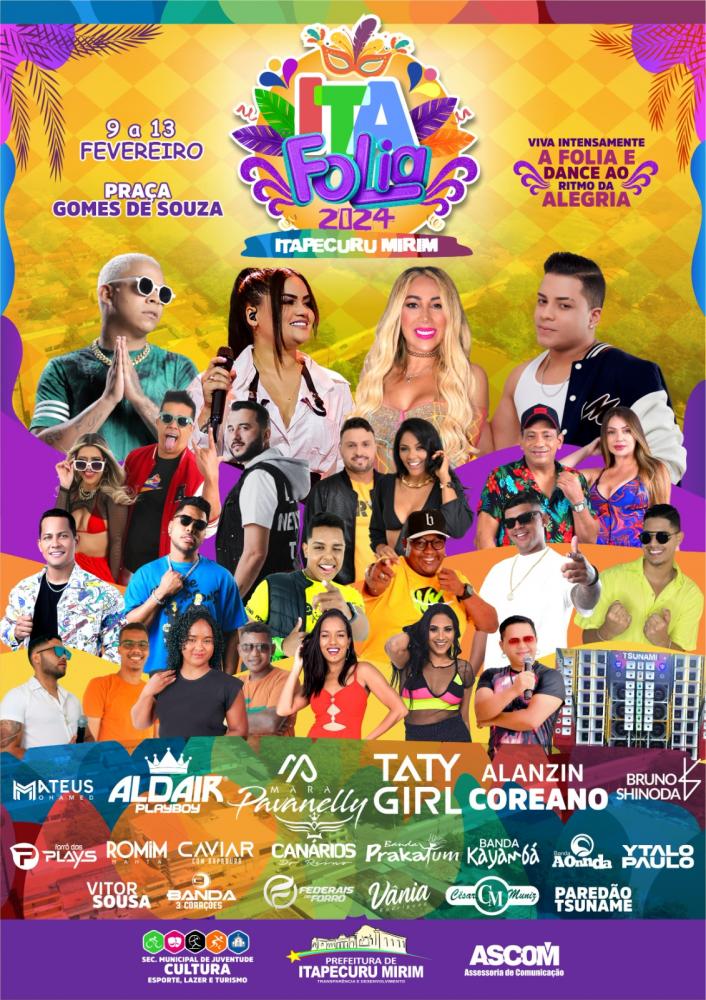 Prefeitura de Itapecuru Mirim divulga atrações para o Carnaval 2024
