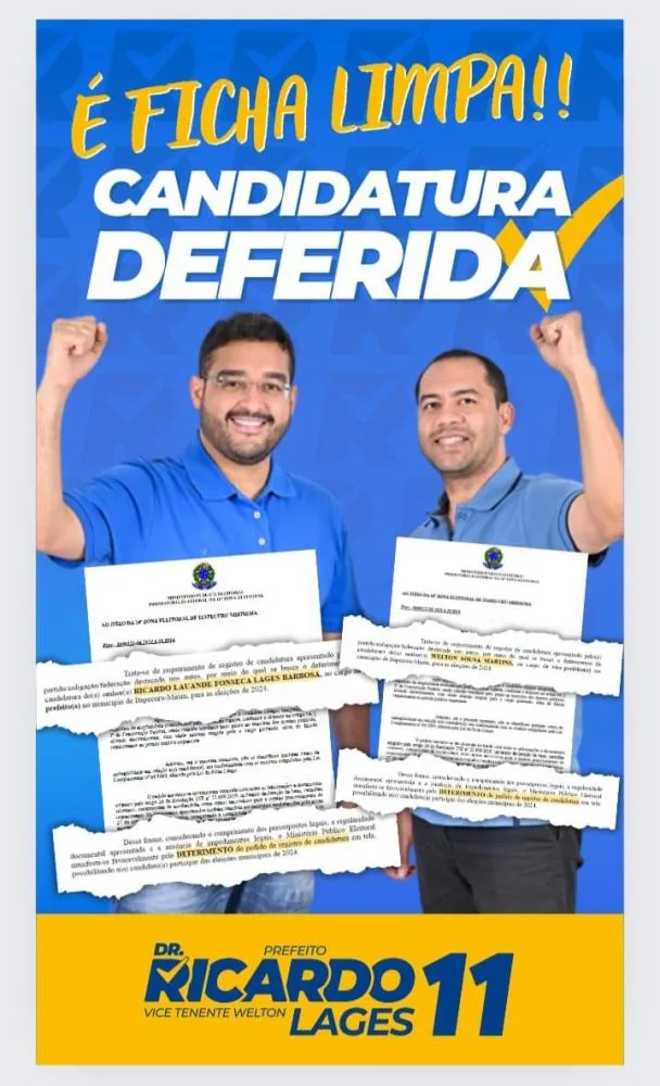 Dr Ricardo e Tenente Welton seguem na frente em Itapecuru Mirim, aponta TSE