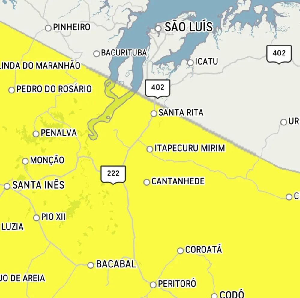INMET emite alerta de chuva forte para MA, PI e PA nesta quinta-feira (9)