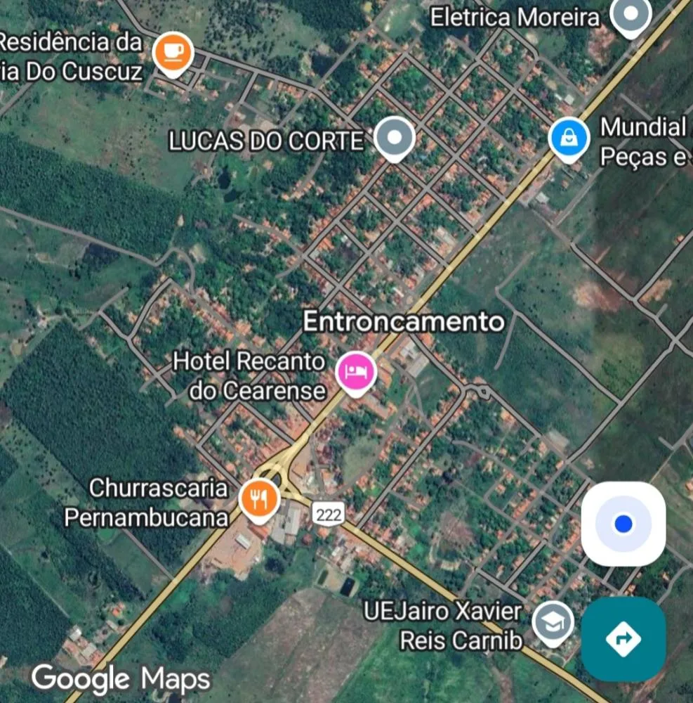 Povoado Entroncamento, Itapecuru Mirim - MA. Imagem © Google Earth 