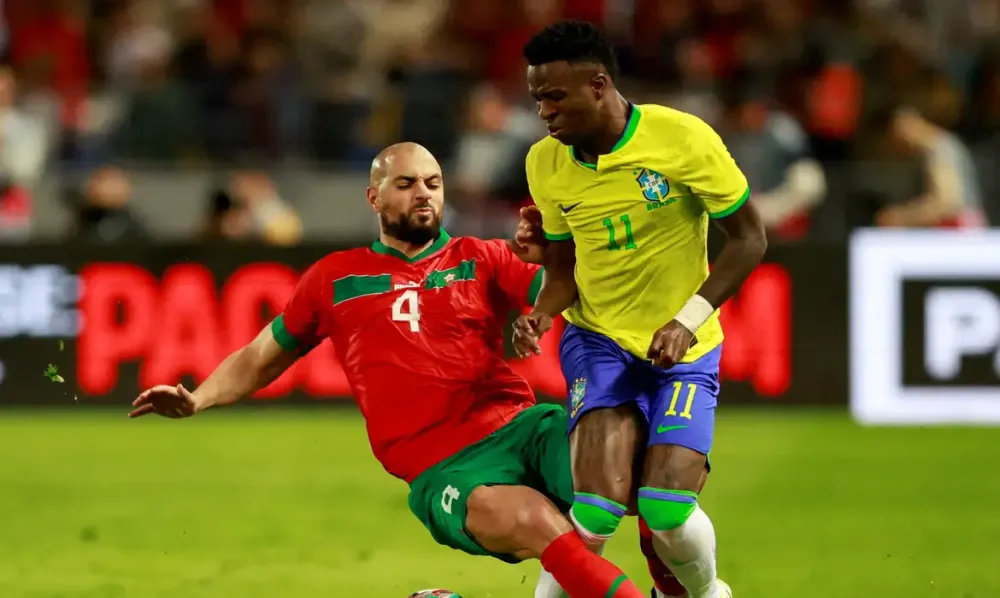 Vinícius Jr atuando pela Seleção Brasileira. Imagem © Reuters/Juan Medina/Arquivo/Proibida reprodução