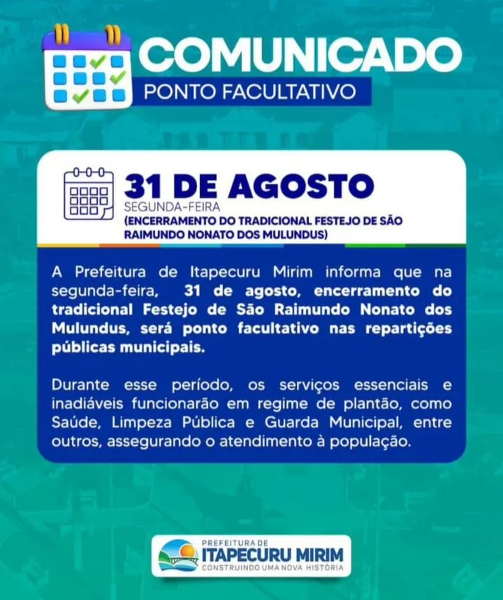 Prefeito recua após pressão da categoria e inclui Educação no ponto facultativo desta segunda (31)